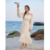 image:imageScarlet Darkness Women Renaissance Off Shoulder Split Sleeve Maxi DressApricot