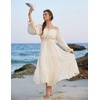 image:imageScarlet Darkness Women Renaissance Off Shoulder Split Sleeve Maxi DressApricot