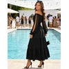 image:imageScarlet Darkness Women Renaissance Off Shoulder Split Sleeve Maxi DressBlack