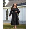 image:imageScarlet Darkness Women Renaissance Off Shoulder Split Sleeve Maxi DressBlack