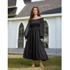 image:imageScarlet Darkness Women Renaissance Off Shoulder Split Sleeve Maxi DressBlack