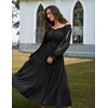 image:imageScarlet Darkness Women Renaissance Off Shoulder Split Sleeve Maxi DressBlack