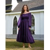 image:imageScarlet Darkness Women Renaissance Off Shoulder Split Sleeve Maxi DressDark Purple