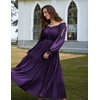 image:imageScarlet Darkness Women Renaissance Off Shoulder Split Sleeve Maxi DressDark Purple