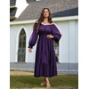 image:imageScarlet Darkness Women Renaissance Off Shoulder Split Sleeve Maxi DressDark Purple