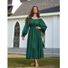 image:imageScarlet Darkness Women Renaissance Off Shoulder Split Sleeve Maxi DressForest Green
