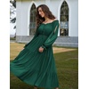 image:imageScarlet Darkness Women Renaissance Off Shoulder Split Sleeve Maxi DressForest Green