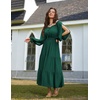 image:imageScarlet Darkness Women Renaissance Off Shoulder Split Sleeve Maxi DressForest Green