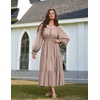 image:imageScarlet Darkness Women Renaissance Off Shoulder Split Sleeve Maxi DressKhaki