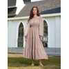 image:imageScarlet Darkness Women Renaissance Off Shoulder Split Sleeve Maxi DressKhaki