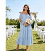 image:imageScarlet Darkness Women Renaissance Off Shoulder Split Sleeve Maxi DressLight Blue