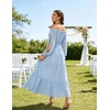 image:imageScarlet Darkness Women Renaissance Off Shoulder Split Sleeve Maxi DressLight Blue