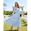 image:imageScarlet Darkness Women Renaissance Off Shoulder Split Sleeve Maxi DressLight Blue