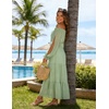 image:imageScarlet Darkness Women Renaissance Off Shoulder Split Sleeve Maxi DressLight Green