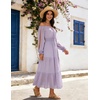image:imageScarlet Darkness Women Renaissance Off Shoulder Split Sleeve Maxi DressLight Purple