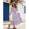 image:imageScarlet Darkness Women Renaissance Off Shoulder Split Sleeve Maxi DressLight Purple