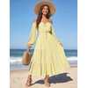 image:imageScarlet Darkness Women Renaissance Off Shoulder Split Sleeve Maxi DressLight Yellow