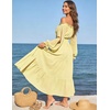image:imageScarlet Darkness Women Renaissance Off Shoulder Split Sleeve Maxi DressLight Yellow
