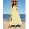 image:imageScarlet Darkness Women Renaissance Off Shoulder Split Sleeve Maxi DressLight Yellow