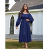 image:imageScarlet Darkness Women Renaissance Off Shoulder Split Sleeve Maxi DressNavy Blue