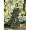 image:imageScarlet Darkness Women Renaissance Off Shoulder Split Sleeve Maxi DressOlive Green