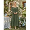 image:imageScarlet Darkness Women Renaissance Off Shoulder Split Sleeve Maxi DressOlive Green