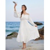 image:imageScarlet Darkness Women Renaissance Off Shoulder Split Sleeve Maxi DressWhite