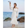image:imageScarlet Darkness Women Renaissance Off Shoulder Split Sleeve Maxi DressWhite