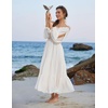image:imageScarlet Darkness Women Renaissance Off Shoulder Split Sleeve Maxi DressWhite
