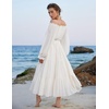 image:imageScarlet Darkness Women Renaissance Off Shoulder Split Sleeve Maxi DressWhite