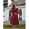 image:imageScarlet Darkness Women Renaissance Off Shoulder Split Sleeve Maxi DressWine
