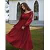 image:imageScarlet Darkness Women Renaissance Off Shoulder Split Sleeve Maxi DressWine