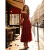 image:imageScarlet Darkness Women Renaissance Off Shoulder Split Sleeve Maxi DressWine