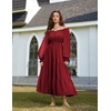 image:imageScarlet Darkness Women Renaissance Off Shoulder Split Sleeve Maxi DressWine
