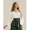 image:imageScarlet Darkness Women Renaissance Shirt Off Shoulder Bell Sleeve TopsIvory