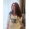 image:imageScarlet Darkness Womens Boned Renaissance Fairy Pirate Underbust Corset TopBeige Blue Floral