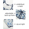 image:imageScarlet Darkness Womens Boned Renaissance Fairy Pirate Underbust Corset TopBeige Blue Floral