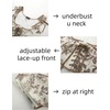 image:imageScarlet Darkness Womens Boned Renaissance Fairy Pirate Underbust Corset TopBeige Brown Floral