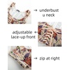 image:imageScarlet Darkness Womens Boned Renaissance Fairy Pirate Underbust Corset TopBeige Purple Floral