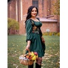 image:imageScarlet Darkness Womens Boned Renaissance Fairy Pirate Underbust Corset TopBlack Green Floral