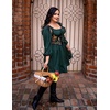 image:imageScarlet Darkness Womens Boned Renaissance Fairy Pirate Underbust Corset TopBlack Green Floral