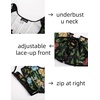 image:imageScarlet Darkness Womens Boned Renaissance Fairy Pirate Underbust Corset TopBlack Green Floral