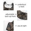 image:imageScarlet Darkness Womens Boned Renaissance Fairy Pirate Underbust Corset TopBlack Multi Floral