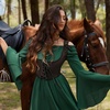 image:imageScarlet Darkness Womens Boned Renaissance Fairy Pirate Underbust Corset TopSolid Brown