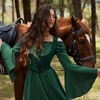 image:imageScarlet Darkness Womens Boned Renaissance Fairy Pirate Underbust Corset TopSolid Dark Green