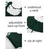 image:imageScarlet Darkness Womens Boned Renaissance Fairy Pirate Underbust Corset TopSolid Dark Green