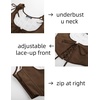 image:imageScarlet Darkness Womens Boned Renaissance Fairy Pirate Underbust Corset TopSolid Deep Brown