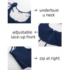 image:imageScarlet Darkness Womens Boned Renaissance Fairy Pirate Underbust Corset TopSolid Navy