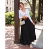 image:imageScarlet Darkness Womens Chiffon Maxi Skirts Renaissance Skirt with PocketsBlack