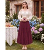 image:imageScarlet Darkness Womens Chiffon Maxi Skirts Renaissance Skirt with PocketsDark Red